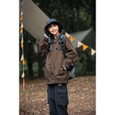 Unisex Jacket Vintage Overalls Jacket Loose Lapels Jacket